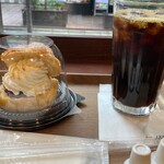 Sam Maruku Kafe Pura Sua-Ru - クロッシューわらびもちとアイスコーヒー