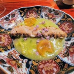 寿し道 桜田 - 白甘鯛、新銀杏の蜆出汁のすり流し