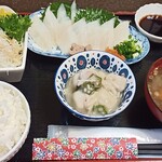 ダイニングキッチン えん - はげ定食。あん肝付きが嬉しい