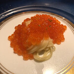 蒼 - このいくらは常温生いくら！まず硬水で洗ってから5分のみ出汁漬けた仕立て♫だから皮の柔らかさが段違い！うまぁ〜♡そしてフェデリーニは銚子の蛤出汁を吸わせています(^^)堪りませんよね‼︎