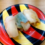 かっぱ寿司 - 鮃＆水たこ＆大つぶ貝