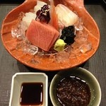桜田 - ④お造り（鯛・イカ・マグロ）醤油とちり酢で