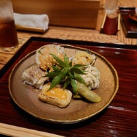 京味 もと井 - ボタン海老のこのわたがけ、焼き麩、