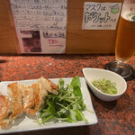 Chuukadokoro Seiten - 焼き餃子はネギ塩ダレでいただきます。