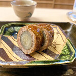 片折 - 織部に牛の八幡巻き