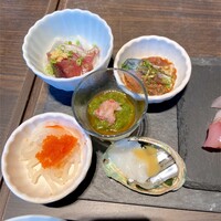 小野の離れ 博多本店 - 刺身12点盛り1/2（ゴマ鯖付き）