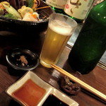 和酒 まん月や - お造り（塩、ポン酢、お醤油）