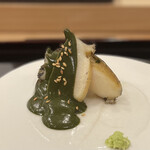 あま木 - 鮑と茄と肝ソース