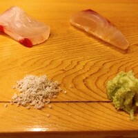 鮨 しゅん輔 阿佐ヶ谷 - ★8真鯛（塩）★8.5縞鯵（そのままＯＲわさび）