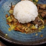 鶏白湯らーめん ちきんういんぐ - 〆ごはん投入