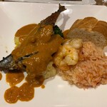 ポン・ド・リゼール  - 承転★フランス風大人のお子様ランチ（880円税込）★秋刀魚のポワレアメリケーヌソース、リゾット、パン('◇')ゞ