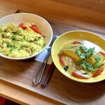 スプーンソング - マダイの南印スパイスカレーとタコ&ナッツプラオ