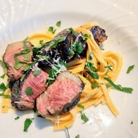 La Brianza - 7歳サウスダウンマトンマルタリアーティ。サカエヤ新保さんが手当てした石田めん羊牧場産サウスダウンが大きな切り身でたっぷりと、プリッと歯切れの良い自家製麺もいい感じ。やっぱり新保さんのマトン美味しいわぁ