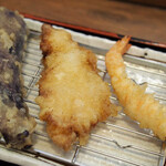 Okigaru Tempura Dokorotenjin - 長茄子、赤鶏、海老