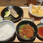 いまが旬 あ・うん - サワラの塩焼きとミニ天ぷら定食