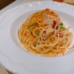 アルポルトカフェ - 日替わりパスタセット・ホッキ貝と彩り野菜のオイルパスタ