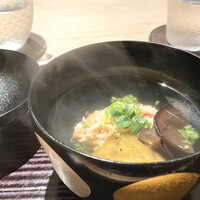 御料理 ふじ田 - ハナサキガニ 焼き茄子 キクラゲ