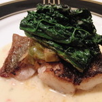 ブラッスリ 風間 - 【２度目】 青ソイのメイン料理、黒キャベツ添え