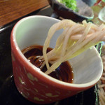玄蕎麦 野中 - 汁に浸して啜る