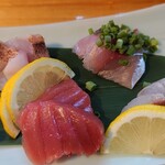 酔月 - カサゴ炙り、アジ、マグロ、サワラ炙り