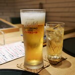 おたる政寿司 - ノンアルコールビール550円＆100％アップルジュース330円(2021年9月)