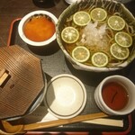 Kaoru Tsukesoba Sobana - すだち冷やかけ蕎麦と とろろ飯