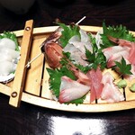 三景 - 夕食（刺身の舟盛り）