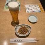 杜の都寿司田 - 生ビールとお通し