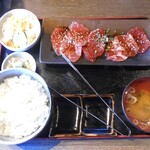 Binchoutan Yakiniku Tenten - 松崎三種盛定食（ご飯大盛り）