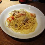 FILO - 海老と舞茸のクリームソーススパゲティ