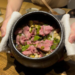 温石 - 土鍋に盛り付けてお披露目