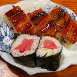 古長 - 懐石貴船　穴子箱寿司と、中トロの鉄火です。