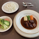 Resutoran Yokokawa - 「ビーフシチューランチ」＠2200　ライス、スープ、サラダ、デザート、コーヒー又は紅茶付き
