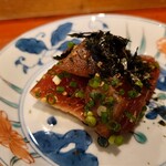 Marukichisushi - 戻り鰹　漬けにされてて生姜がほんのりする味わい。