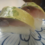 満寿形屋 - うどんセットの鯖ずし