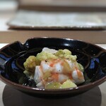 菊鮨 - ◆車海老（玄海）、帆立、焼き茄子の餡