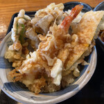 そば処 金砂そば - ミニ天丼（海老、カボチャ、ピーマン、舞茸）