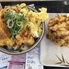 Marugame Seimen - 期間限定、タル鶏天ぶっかけうどん690円、野菜かき揚げ140円(2021.8.31)