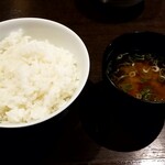 白木屋 - ライス、味噌汁