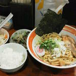 武蔵野アブラ學会 - 201211　武蔵野アブラ學会　満腹定食（大盛無料／1000円）このセットで1000円ですよ＼(^o^)／