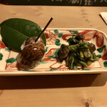 旬味 泰平 - ■通し
      　★アズキ貝の煮付け
      　★セリとしめじの味噌和え