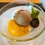 イタリア料理 ノンナジーニャ - ジェラードは、下のマンゴーとヨーグルト味のが絶品でした