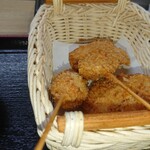 串カツ えびす - タマネギ　ちくわウインナー　ウインナー