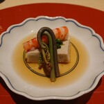 Nikuya Setsugekka Nagoya - 自家製胡麻豆腐　山口 天然車海老　鍵蕨