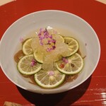 肉屋 雪月花 NAGOYA - 酢橘の冷麺 鰹昆布出汁 酢橘シャーベット乗せ