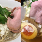 寿製麺 よしかわ - 左 青森県産煮干しそば  右 煮干しそば白醤油