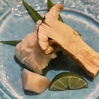 広島 なだ万 - 焼き松茸と鱧の天婦羅