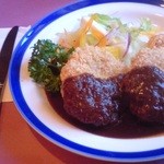 レモン - 味噌汁付きですが、ナイフとフォークです