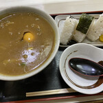 富士 - カレーうどん定食　生卵トッピング