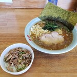 ラーメン 竜家 - ラーメン中盛＋ネギチャーごはん2021.09.28